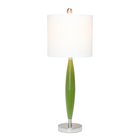 Lalia Home Stylus Table Lamp with White Fabric Shade, Green LHT-5036-GR